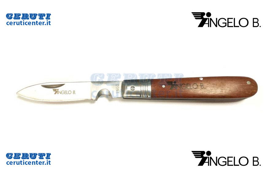 Coltello Innesto Da Tasca Inox Manico Legno