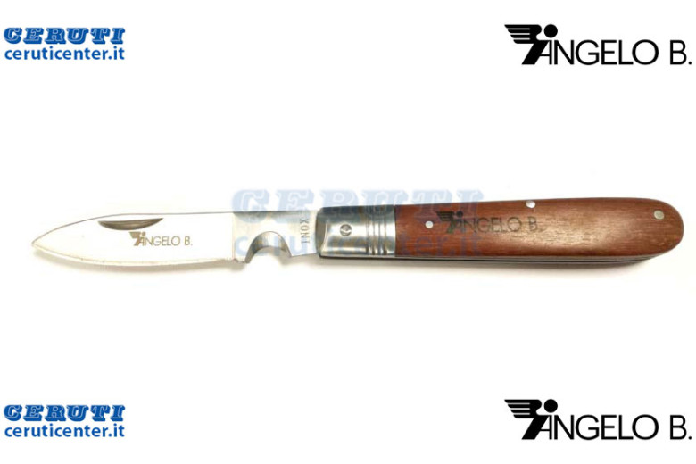 Coltello Innesto Da Tasca Inox Manico Legno