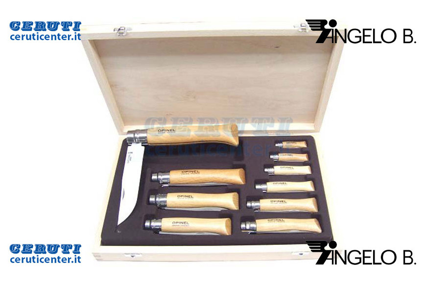 Cassetta Legno 10 Coltelli Opinel