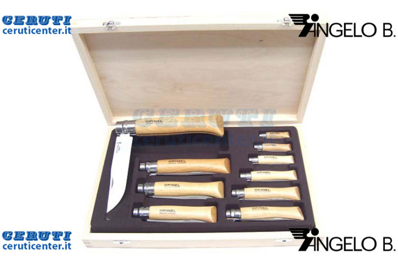 Cassetta Legno 10 Coltelli Opinel