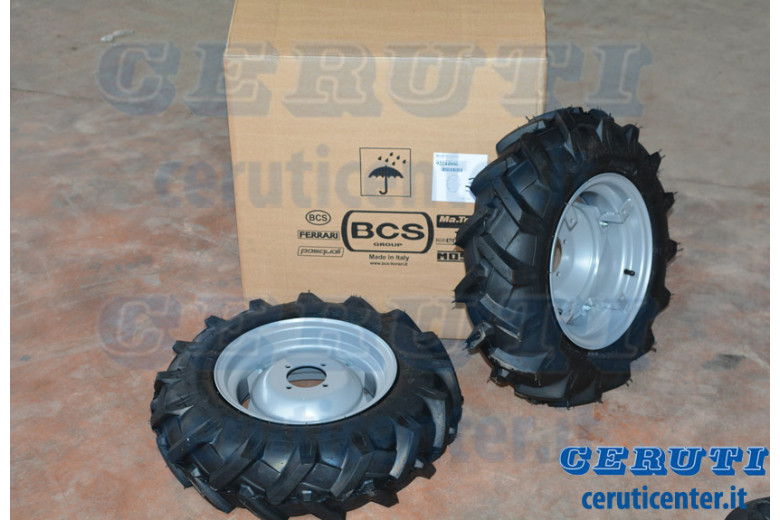 Couple Pneumatic Wheels for Walking Tractor BCS 6.5-80-12 - Original BCS - 92244806