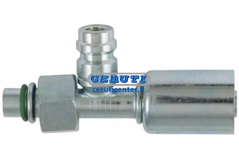 Straight Female Fitting With: O-Ring And High And Low Pressure Valve For R134