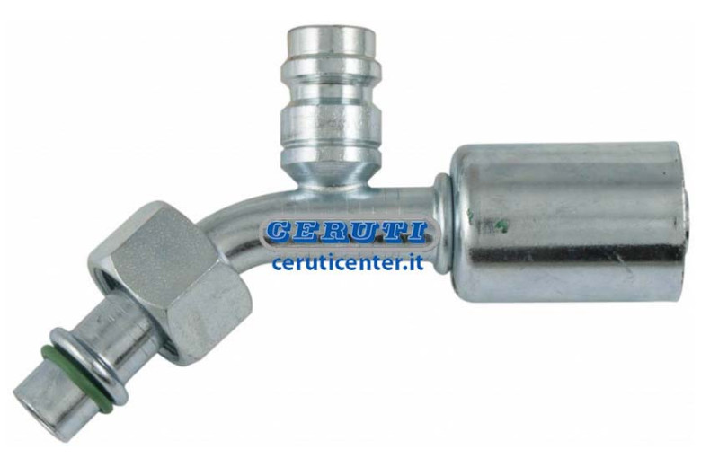 45° Female Fitting With: O-Ring And High And Low Pressure Valve For R134
