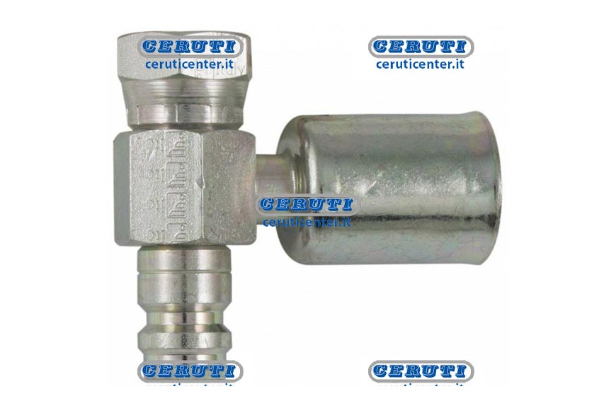 90° Female Fitting With: O-Ring And High And Low Pressure Valve For R134