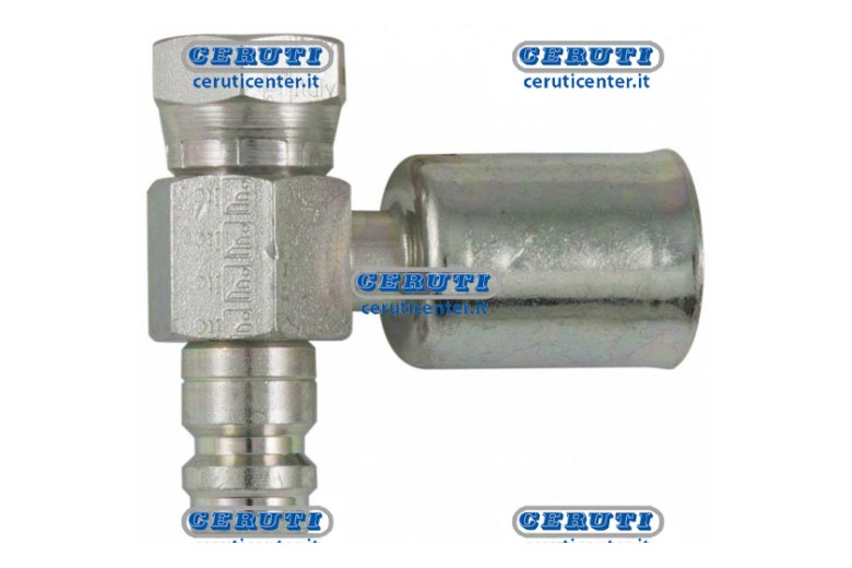 90° Female Fitting With: O-Ring And High And Low Pressure Valve For R134