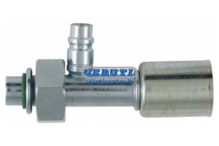 Straight Female Fitting With: O-Ring - Rotolock Swivel Nut - High And Low Pressure Valve For R134