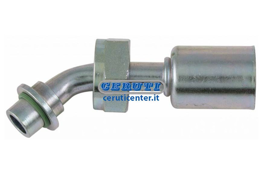 Raccordo Femmina A 45° Con -  O.R. - Dado Girevole Rotolock - Valvola Alta E Bassa Pressione Per R134 1" 45° Valvola Tubo 05127