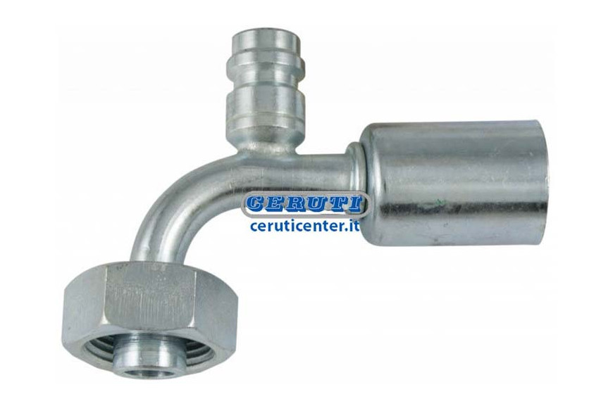 90° Female Fitting With: O-Ring - Rotolock Swivel Nut - High And Low Pressure Valve For R134
