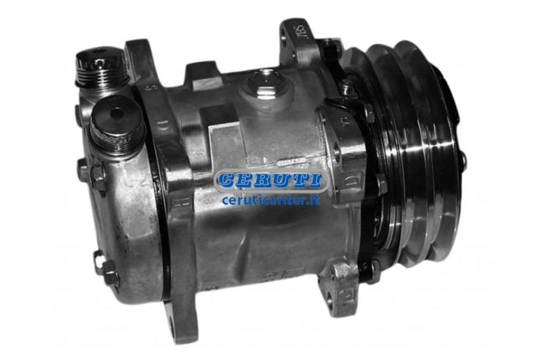 Compressore Sanden Per Gas R134 Tensione 12 V Puleggia 2 X 126 Mm - New Holland Tn 80 F 6332 - Adattabile 6332, 5176185