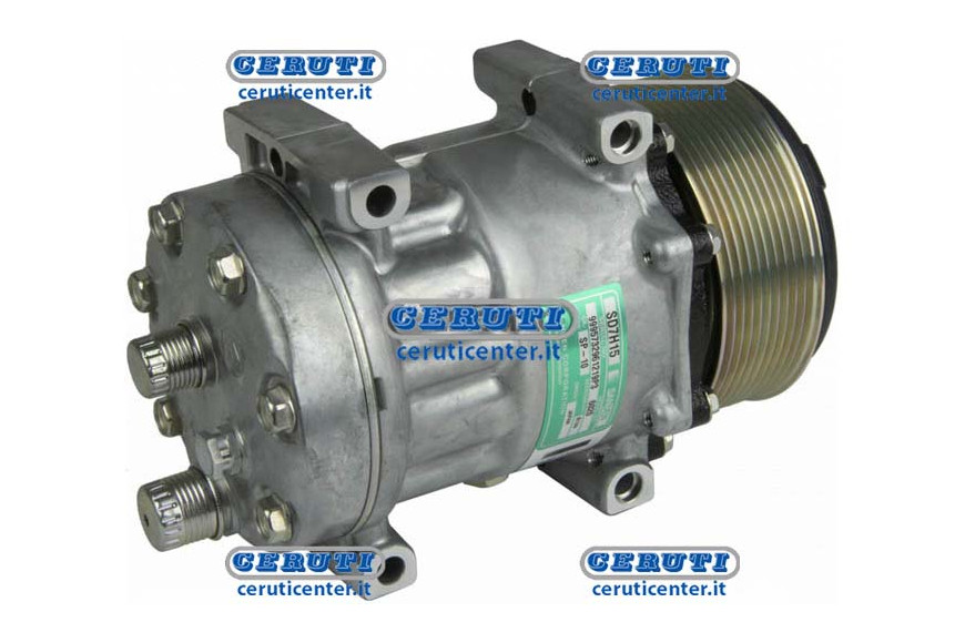 Compressore Sanden Per Gas R134 Tensione 12 V Puleggia 10 X 119 Mm - X Case-Nh 6020-8217 - Adattabile 87300121, 87709773