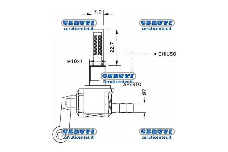 Rubinetto Serb. M10X1 Conico (5Pz) - Rubinetti Per Serbatoi Benzina E Petrolio