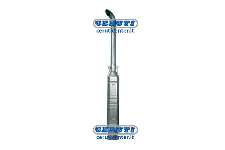 Steel Muffler In Titanium Coated In Aluminium - Curved Type