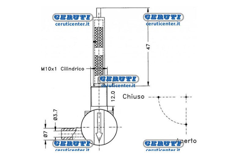 Rubinetto Serb. M10X1 Cilindrico - Rubinetti Per Serbatoi Benzina E Petrolio