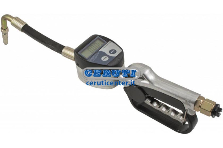 Pistola Distribuzione Olio Con Contalitri Digitale, Giunto Girevole 1/2" F, Valvola Antigoccia E Tubo Flessibile 
