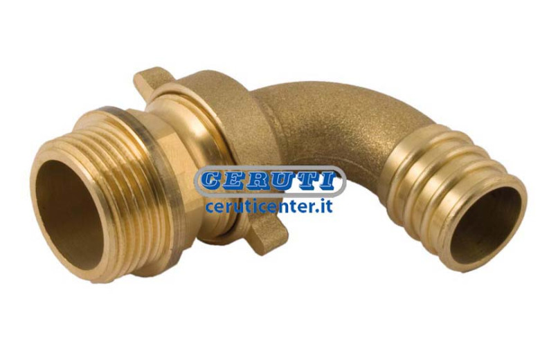 Three Pieces Hose Connector-Curved Thread 3/4" Gas Ø Union 20 Mm