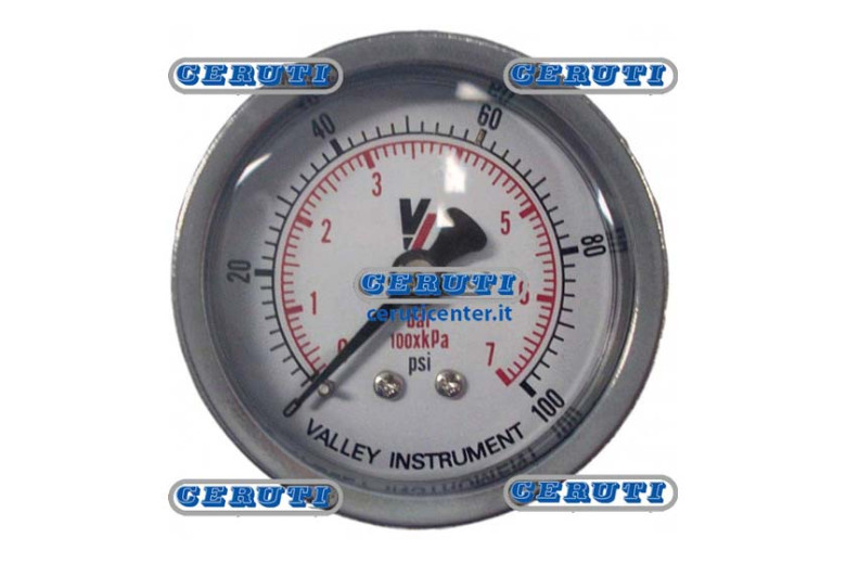 Manometro 100 Psi Rosca 1/4" Gas Escalera 0÷7 Bar