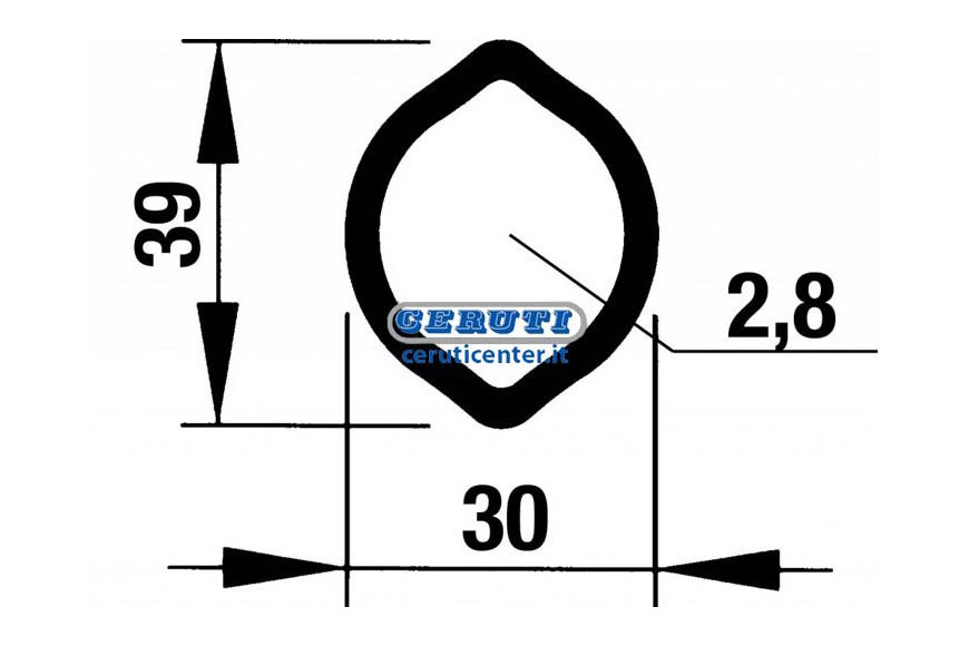 External Tube With Ellipse-Shaped Profile Walterscheid For Pto Shaft Series W 2000 (W50), W 2100 (W100), W 2200 (W200) - 3000 Mm