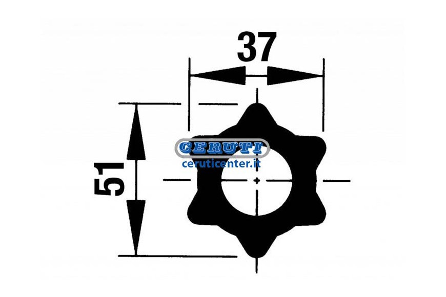 Internal Tube With Star-Shaped Profile For Pto Shaft Series W 220, W 230, W 240, W 2500, W 2600, W 230, Wii, W 2400, W2500, W260
