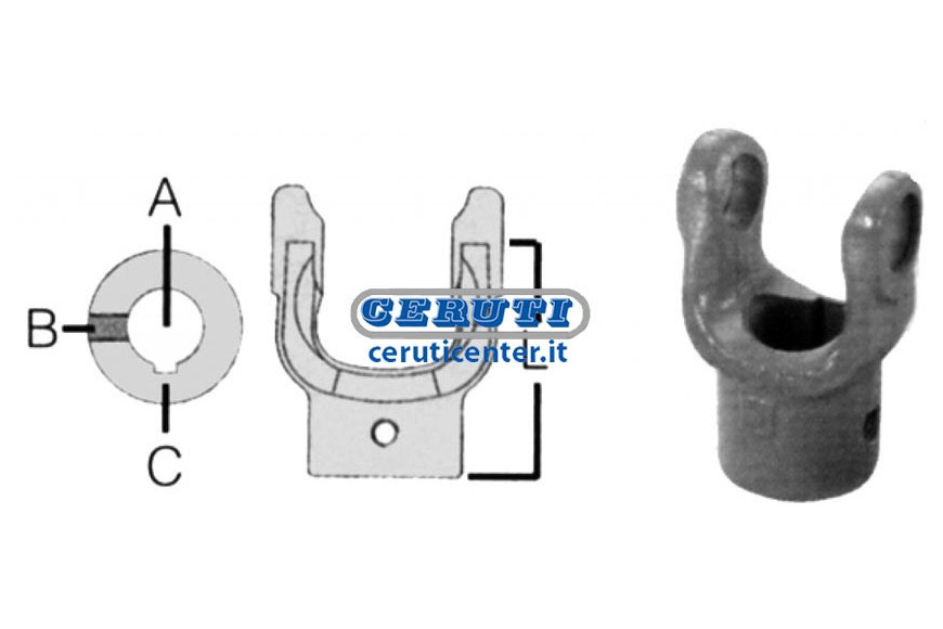 Coupling Yokes With Cylindrical Hole, Spline And Threaded Hole