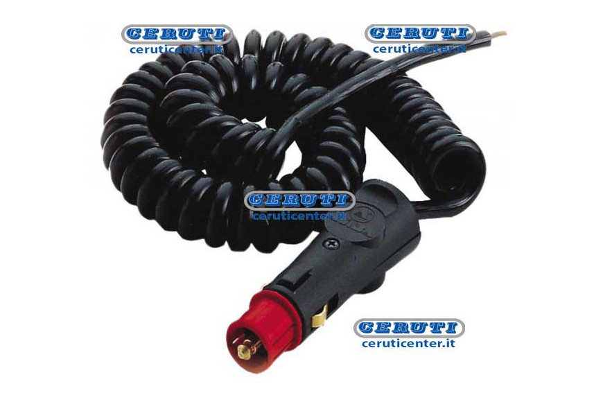 Cigarette Lighter Plug With 3 M Spiral Cable. For Rotating Beacon