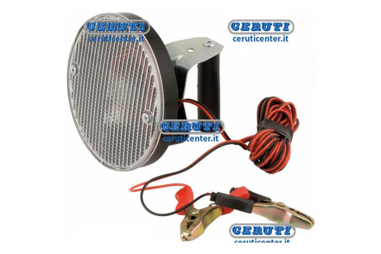 Faretto Di Emergenza 12 V Completo Di Lampada E Pinze Per Presa Di Corrente