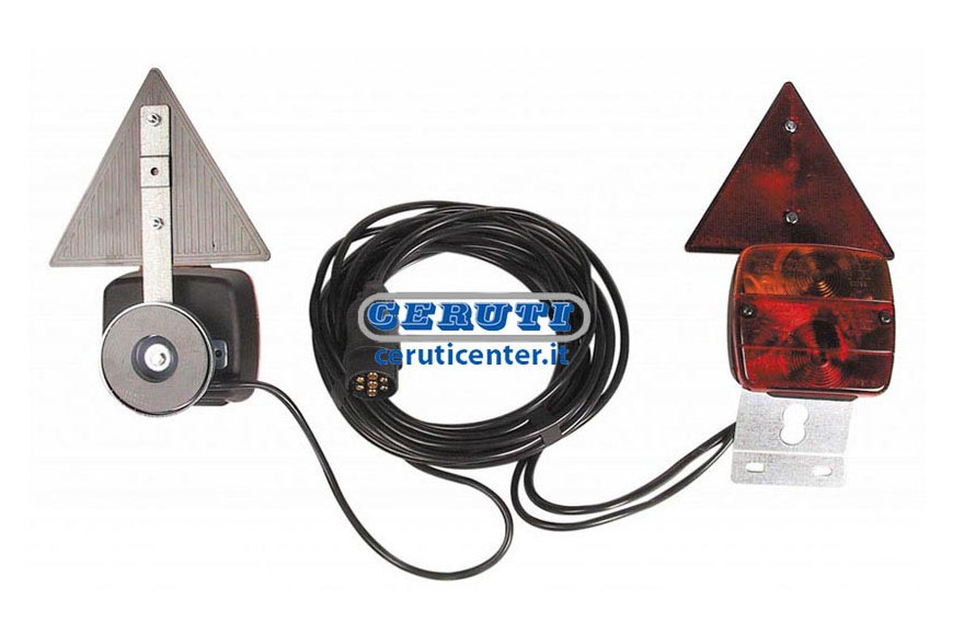 Complete Lights Kit, Triangular Catadioptres And Cable With Tap, Assembled On Magnetic Stand