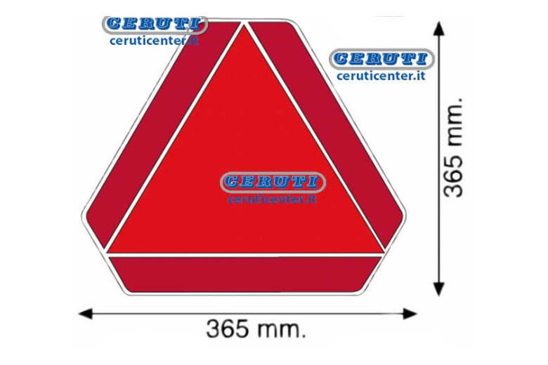 Triángulo De Aluminio Para Vehículos Lentos, Conformes Con El Reglamento "Ece Onu 69 Modif. 01" Medida Triangulo 365X365 Mm