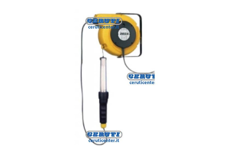 Electric Cord Reel With Fluorescent Lamp Socket