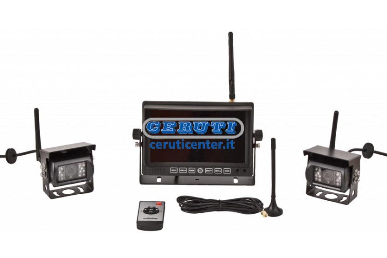 Kit Videocamara Wireless 12-24 Volt Con Dos Telecamaras