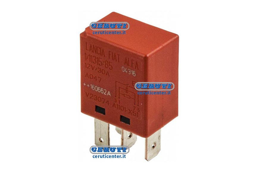 Micro Relay On- Off- 4 Pins 12V-30A Red Cap Voltage 12 V Current Intensity 30 A