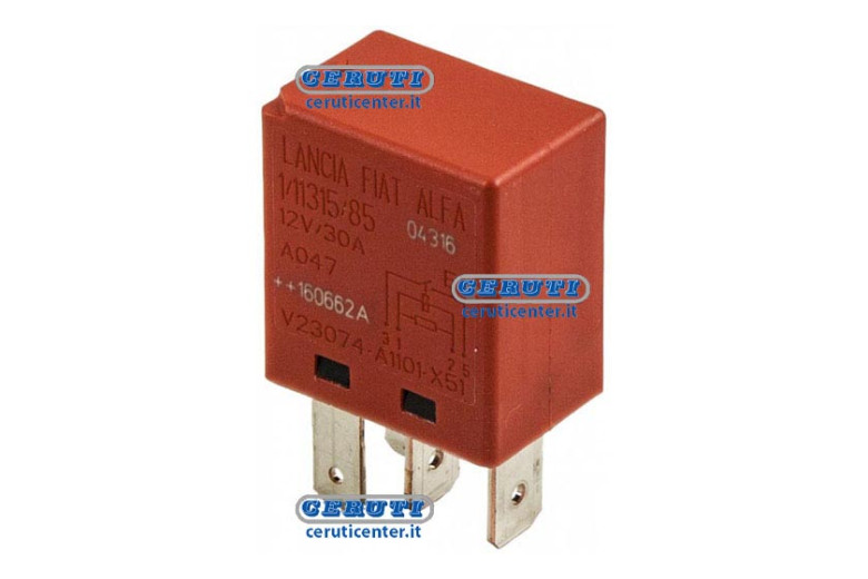 Micro Relay On- Off- 4 Pins 12V-30A Red Cap Voltage 12 V Current Intensity 30 A