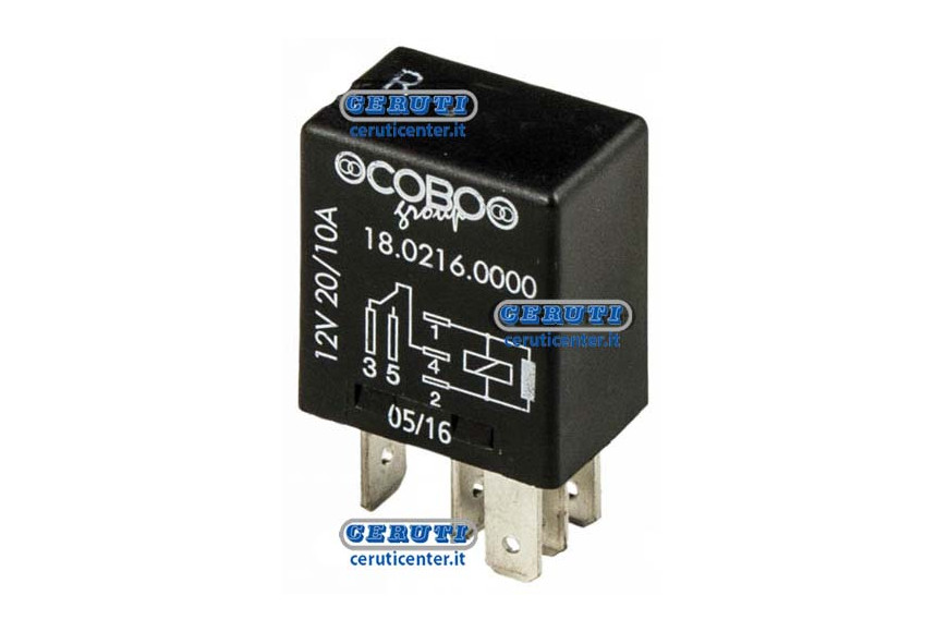 Micro Relay With Exchange On-On 5 Pins 12V – 15/25A With Resistor Voltage 12 V Current Intensity 15/25 A