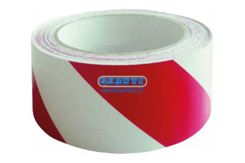 Nastro Cat Dx Bianco/Rosso 11,50 Mt - Nastro Segnaletico Adesivo Retroriflettente Destro Colore Rosso-Bianco Rotolo 11,5 M