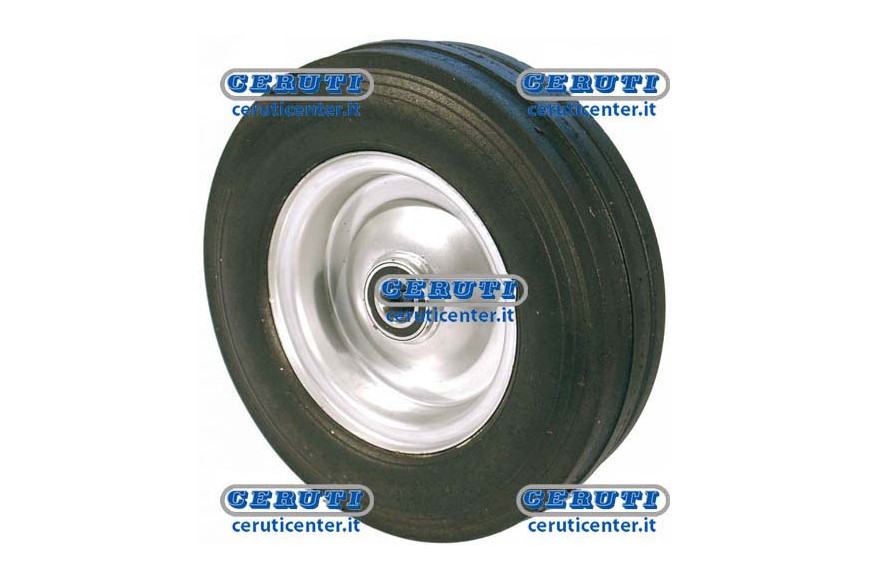 Solid Rubber Wheels With Hubs On Screened Ball Bearings