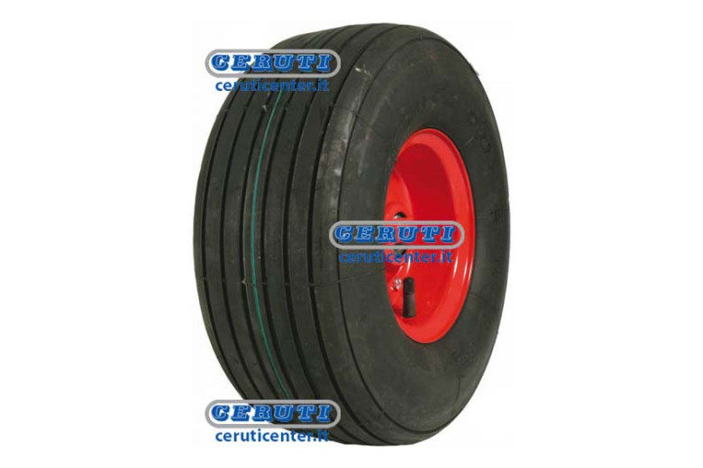 Ribbed Tyred Wheels With Bearings