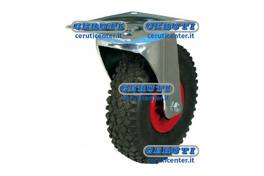 Rubber Wheels On Steel Rims With Support