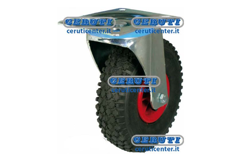Rubber Wheels On Steel Rims With Support