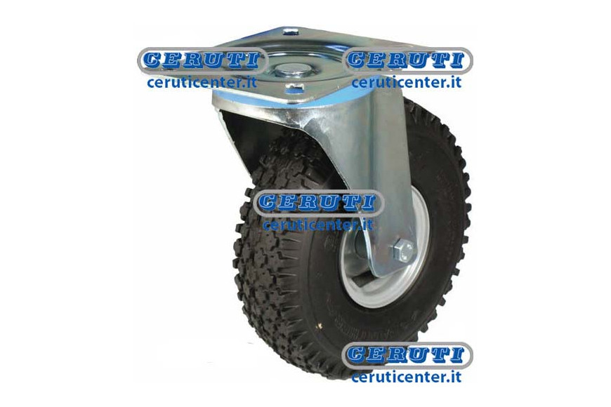Rubber Wheels On Steel Rims With Support