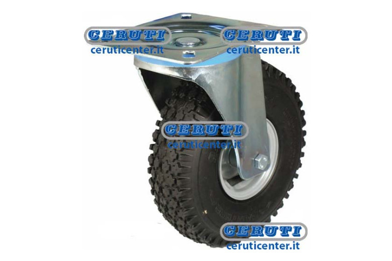 Rubber Wheels On Steel Rims With Support