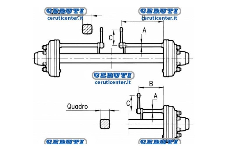 Assali Con Freno In Ferro 32217/32213 - Assale 6F.Sez.60 Freno 250X60 L1500