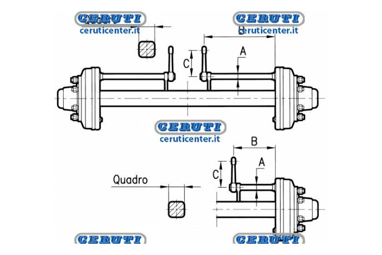 Assali Con Freno In Ferro 32217/32213 - Assale 6F.Sez.60 Freno 300X60 L1500