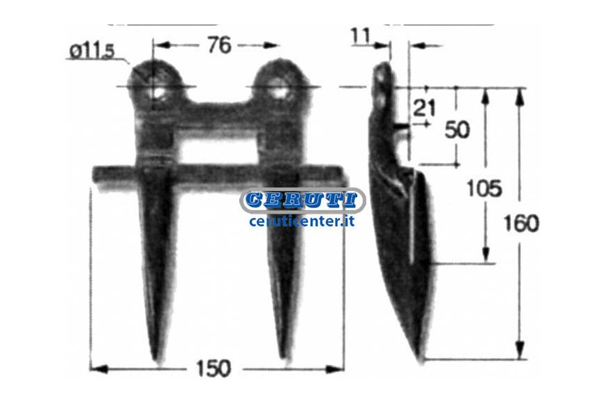 Double End Finger For Italian And Foreign Combine Harvesters (Blade End Side)