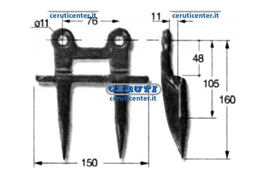 Double End Finger For Italian And Foreign Combine Harvesters (Blade End Side)