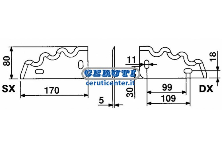 Coltelli Trincia Per Carri Miscelatori - Orizzontali Comag D x  170 x 80