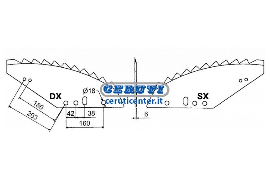 Coltelli Trincia Per Carri Miscelatori - Verticali Kuhn D x  529 x 277 x 260
