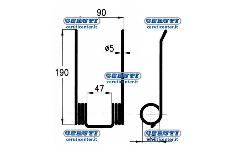 Molla Per Pressa Raccoglitrice Ama Larga L7531 - Adattabile a L75-311