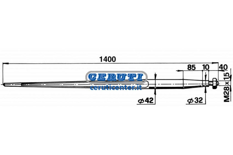 Punta Conica Completa Di Dado Ø 42 X 1400 Mm - Punta Conica D.42X1400 Con Dado