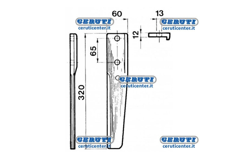 Dente Per Erpice Rotante Tb422 - Destro - Dente Erpice Breviglieri Tb422 Dx