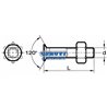 Plough Bolts With Reduced-Size 120° Countersunk Head - Square Shoulder - Steel 8.8 Metric Thread - Complete With Nuts Right Thre