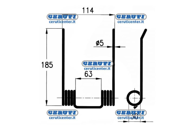 Molla Per Pressa Raccoglitrice Sgorbati Larga - Adattabile a 37762, 127566